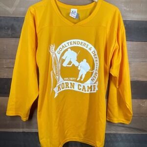 Vintage Korn Camp Hockey Jersey Goaltenders & Defensemen Yellow S/S